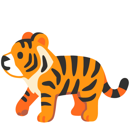 Tiger as drawn by Google in Android 11.0 December 2020 Feature Drop