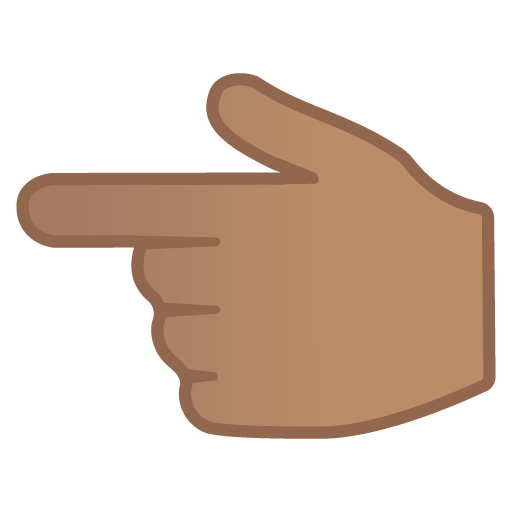 Backhand Index Pointing Left: Medium Skin Tone as drawn by Google in Android 11.0 December 2020 Feature Drop