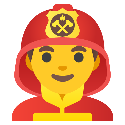 Man Firefighter as drawn by Google in Android 11.0 December 2020 Feature Drop