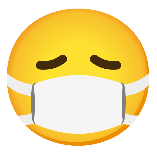 Face with Medical Mask as drawn by Google in Android 11.0 December 2020 Feature Drop