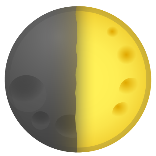 First Quarter Moon as drawn by Google in Android 11.0