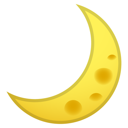 Crescent Moon as drawn by Google in Android 11.0