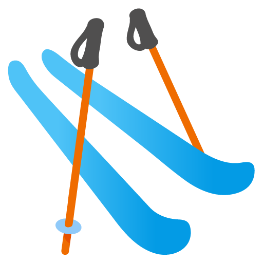 Skis as drawn by Google in Android 11.0