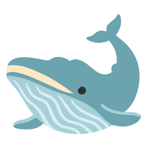 Whale as drawn by Google in Android 11.0