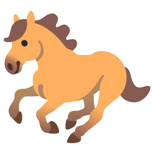 Horse as drawn by Google in Android 11.0