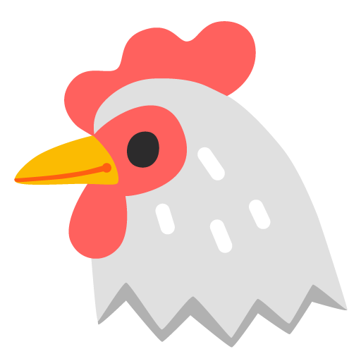 Chicken as drawn by Google in Android 11.0