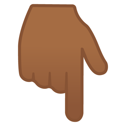 Backhand Index Pointing Down: Medium-Dark Skin Tone, the previous design