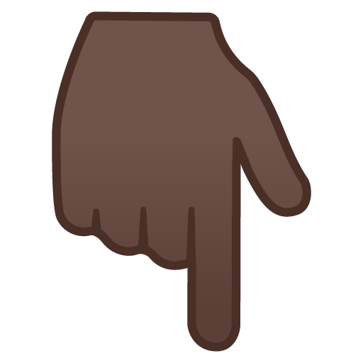 Backhand Index Pointing Down: Dark Skin Tone, the previous design
