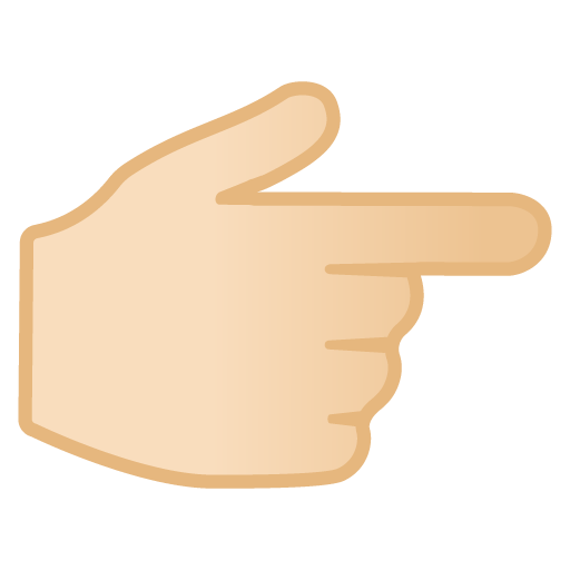 Backhand Index Pointing Right: Light Skin Tone, the previous design