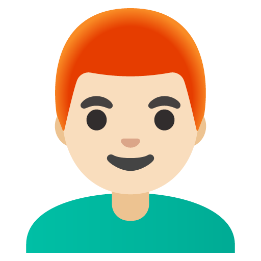 Man: Light Skin Tone, Red Hair, the design in this release