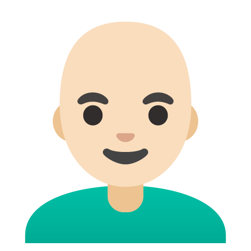 Man: Light Skin Tone, Bald, the design in this release