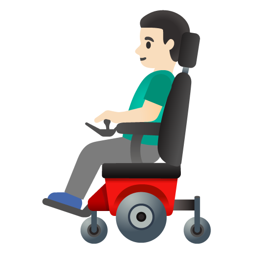 Man in Motorized Wheelchair: Light Skin Tone, the previous design