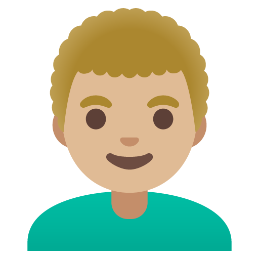Man: Medium-Light Skin Tone, Curly Hair, the design in this release