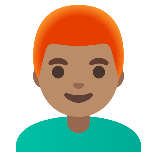 Man: Medium Skin Tone, Red Hair, the design in this release