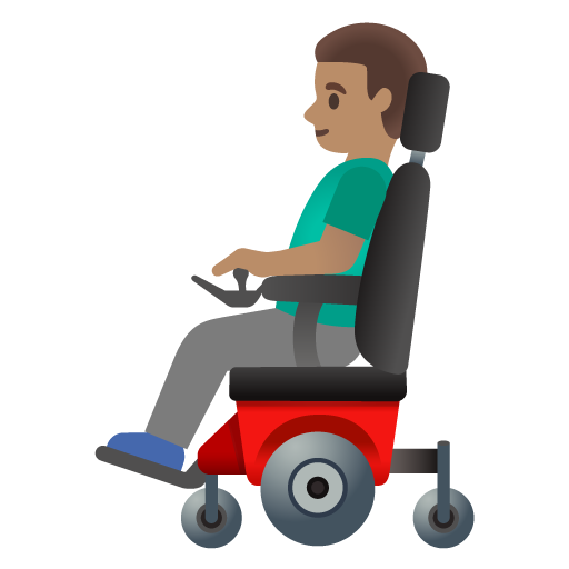 Man in Motorized Wheelchair: Medium Skin Tone, the previous design