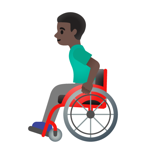 Man in Manual Wheelchair: Dark Skin Tone, the previous design
