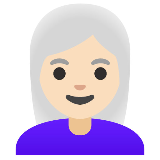 Woman: Light Skin Tone, White Hair, the design in this release