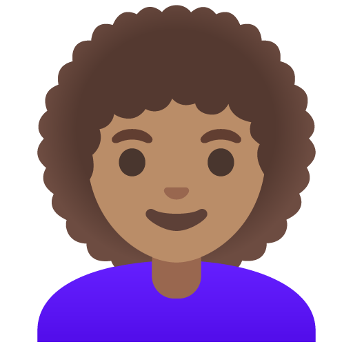 Woman: Medium Skin Tone, Curly Hair, the design in this release