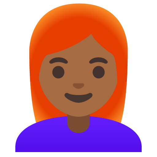 Woman: Medium-Dark Skin Tone, Red Hair, the design in this release