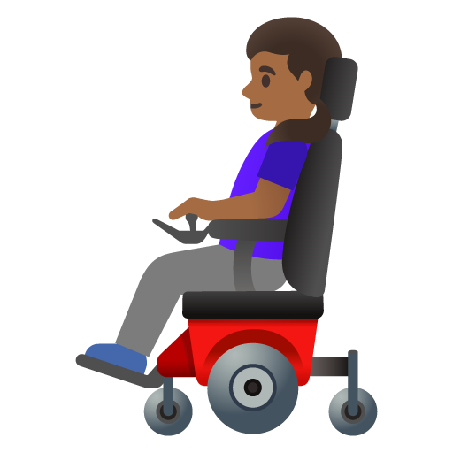 Woman in Motorized Wheelchair: Medium-Dark Skin Tone, the previous design
