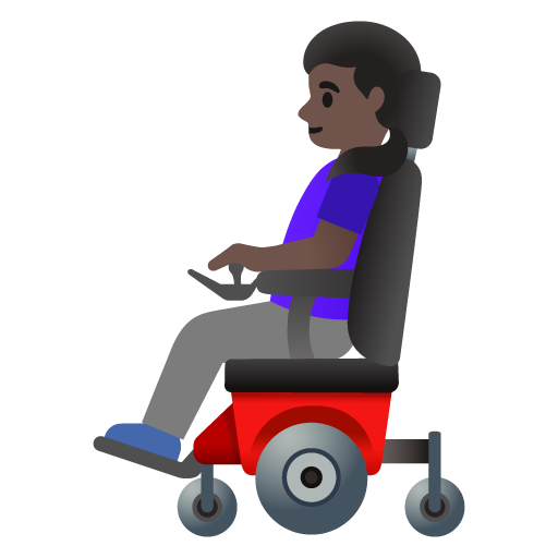 Woman in Motorized Wheelchair: Dark Skin Tone, the previous design