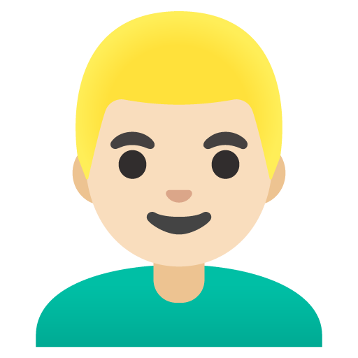 Man: Light Skin Tone, Blond Hair, the design in this release