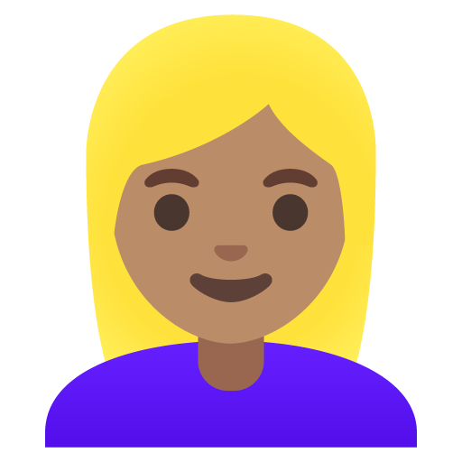 Woman: Medium Skin Tone, Blond Hair, the design in this release
