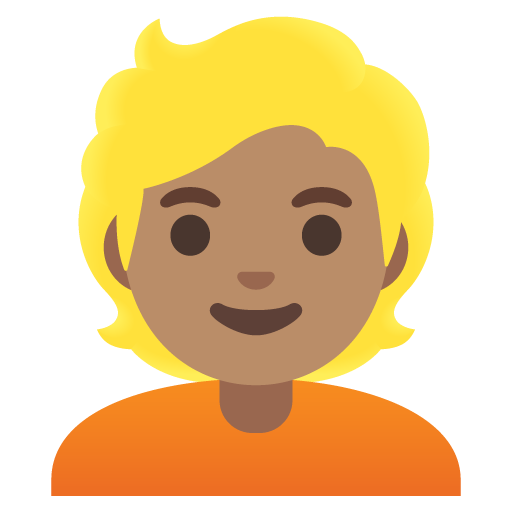 Person: Medium Skin Tone, Blond Hair, the design in this release