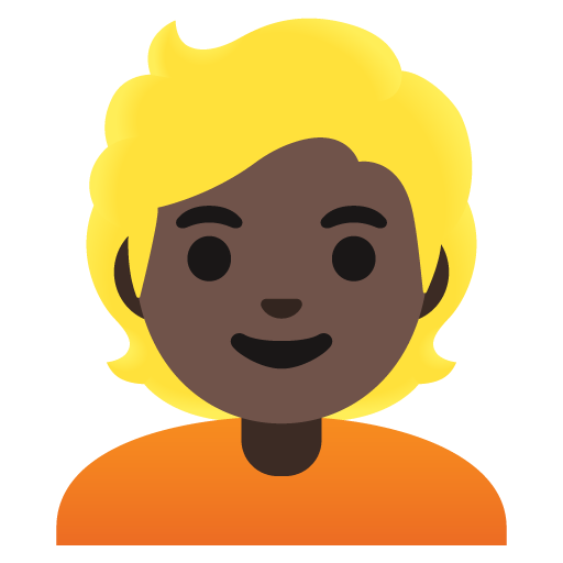 Person: Dark Skin Tone, Blond Hair, the design in this release