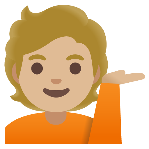 Person Tipping Hand: Medium-Light Skin Tone, the design in this release