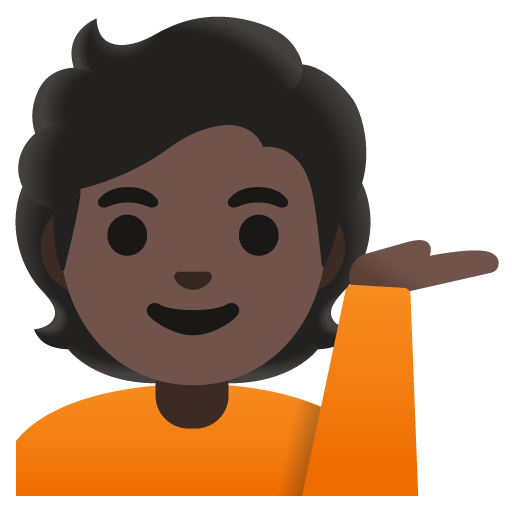 Person Tipping Hand: Dark Skin Tone, the design in this release