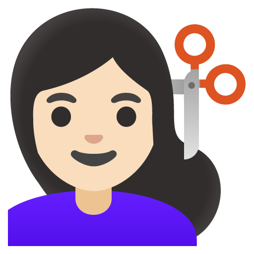 Woman Getting Haircut: Light Skin Tone, the previous design
