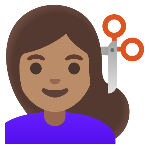 Woman Getting Haircut: Medium Skin Tone, the previous design