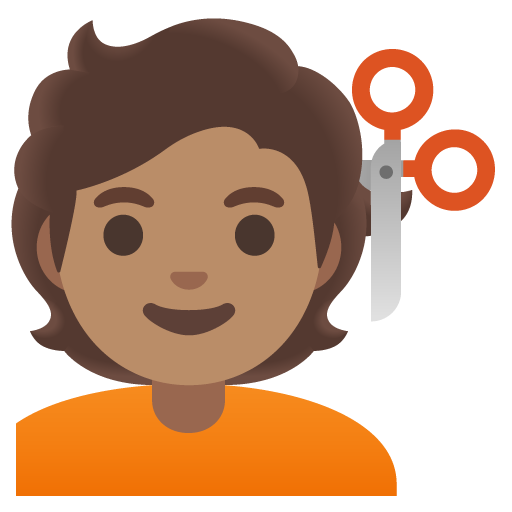 Person Getting Haircut: Medium Skin Tone, the previous design