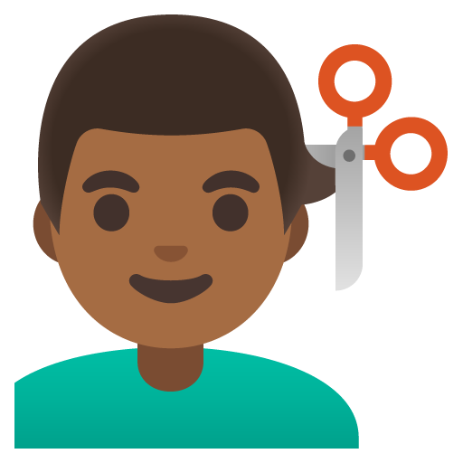 Man Getting Haircut: Medium-Dark Skin Tone, the previous design