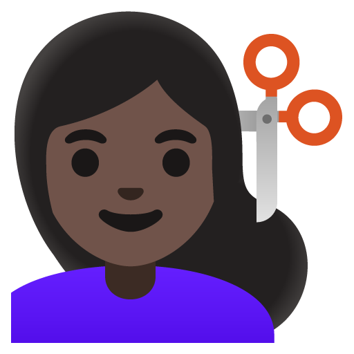 Woman Getting Haircut: Dark Skin Tone, the previous design