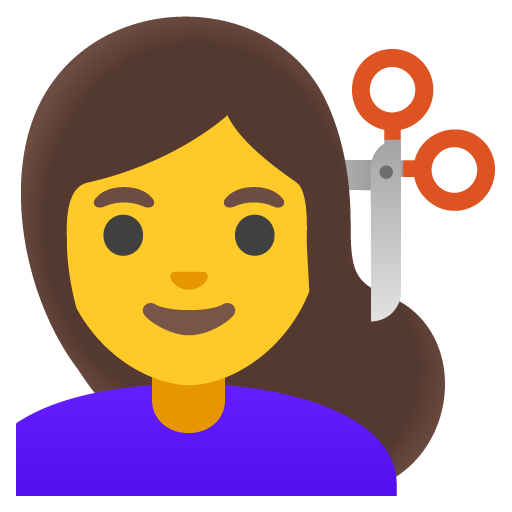 Woman Getting Haircut, the previous design