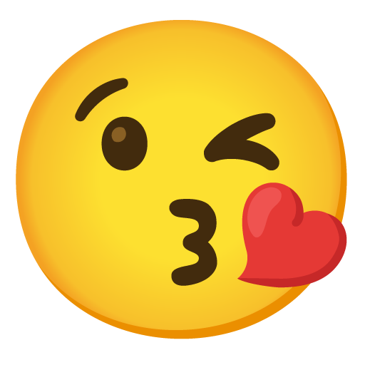 Face Blowing a Kiss as drawn by Google in Android 11.0