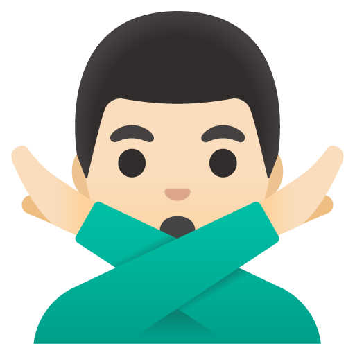 Man Gesturing NO: Light Skin Tone, the previous design