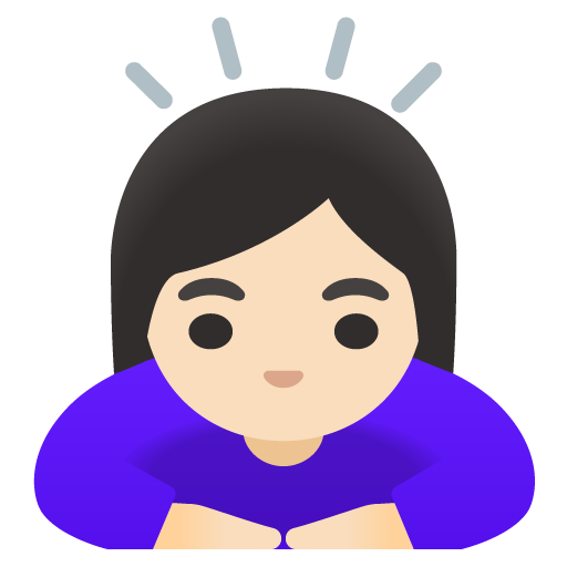 Woman Bowing: Light Skin Tone, the design in this release