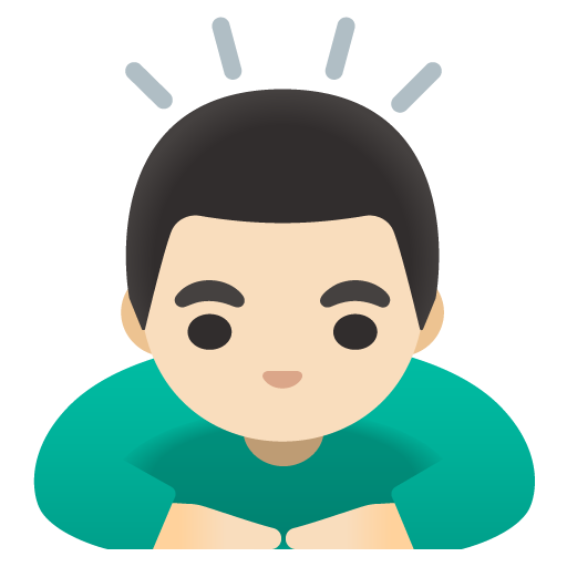 Man Bowing: Light Skin Tone, the design in this release