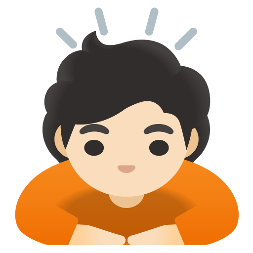 Person Bowing: Light Skin Tone, the design in this release
