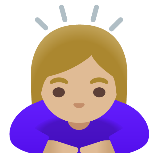 Woman Bowing: Medium-Light Skin Tone, the design in this release