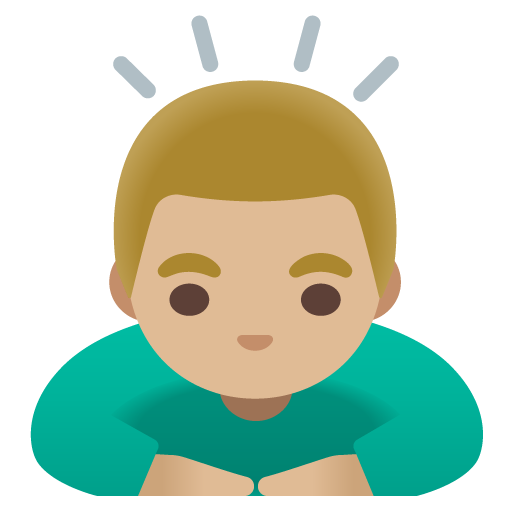 Man Bowing: Medium-Light Skin Tone, the design in this release