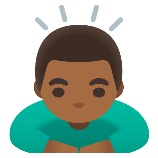 Man Bowing: Medium-Dark Skin Tone, the design in this release