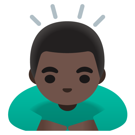 Man Bowing: Dark Skin Tone, the design in this release
