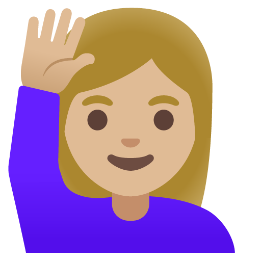Woman Raising Hand: Medium-Light Skin Tone, the design in this release