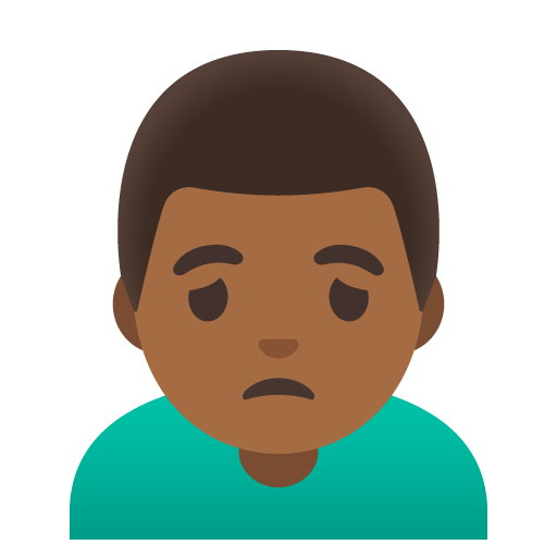 Man Frowning: Medium-Dark Skin Tone, the design in this release