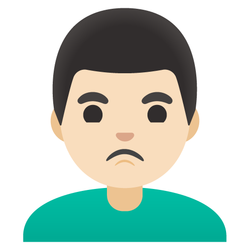 Man Pouting: Light Skin Tone, the previous design