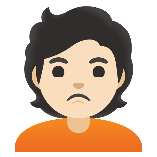 Person Pouting: Light Skin Tone, the previous design